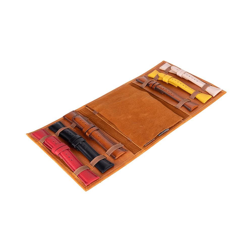 Triple Watch Band Leather Organizer Golden Tan Bouletta
