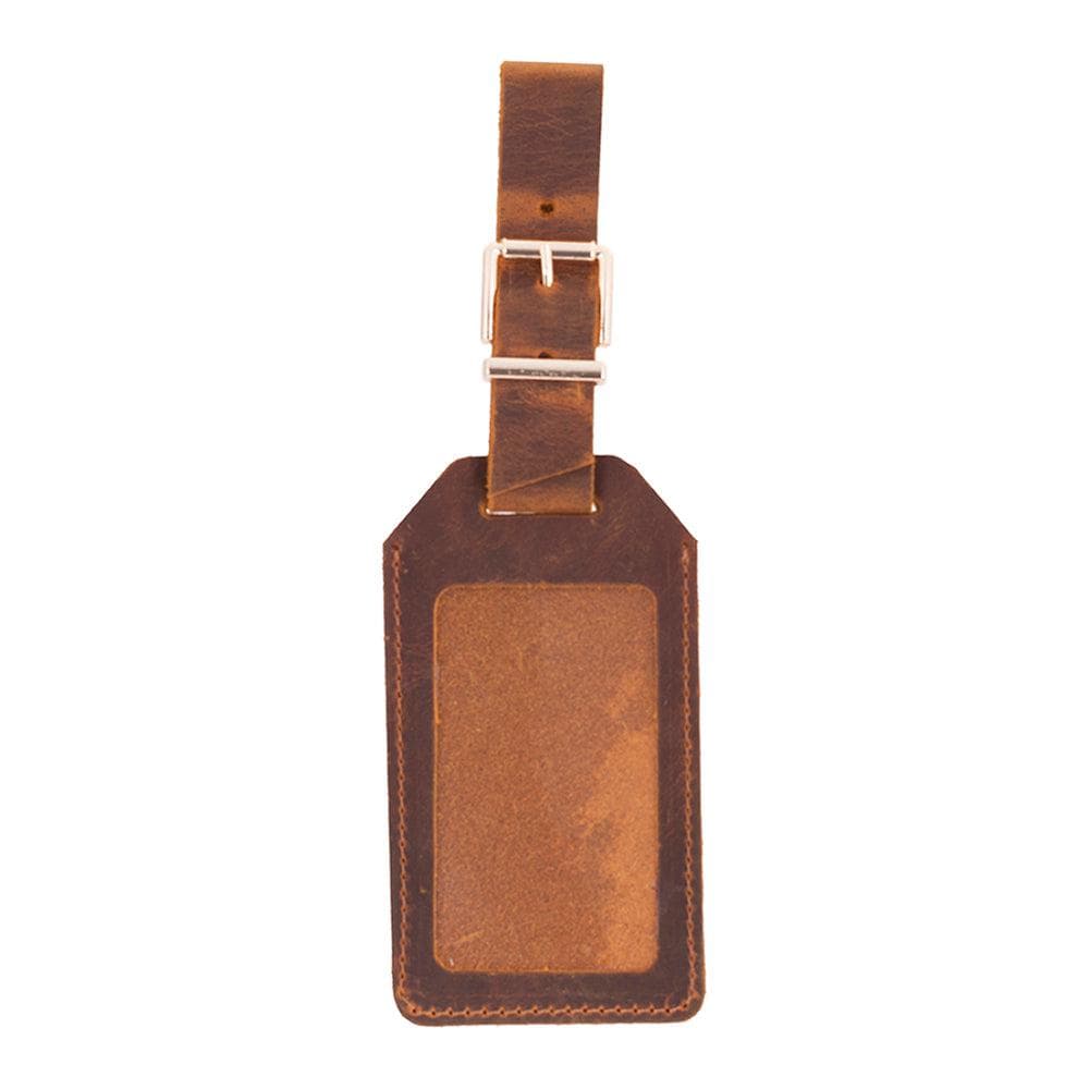 Uno Leather Luggage Tag Mocha Bouletta
