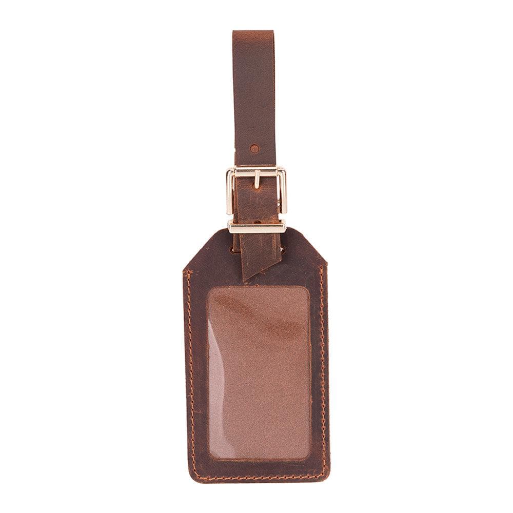 Uno Leather Luggage Tag Saddle Brown Bouletta