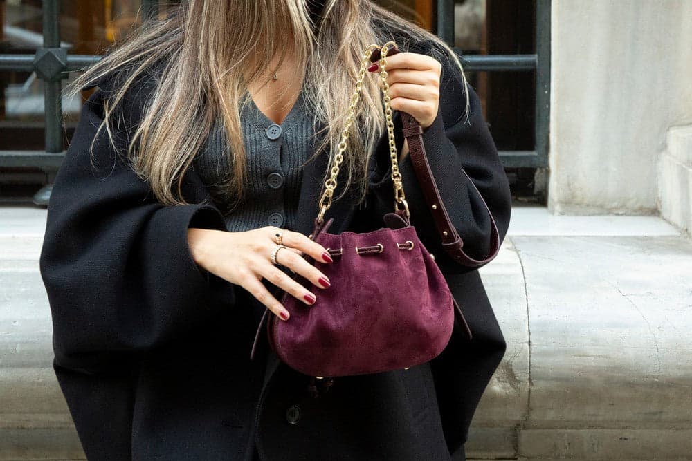 Valentina Suede Leather Women's Bag Bouletta