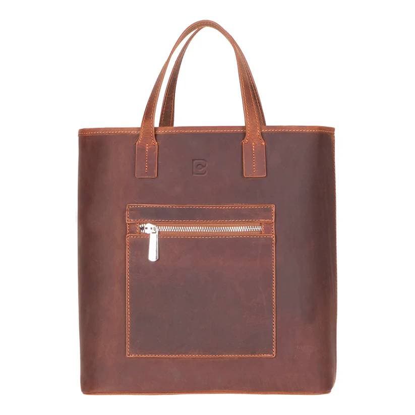 Valetto Leather Tote Bag Terracotta Bouletta