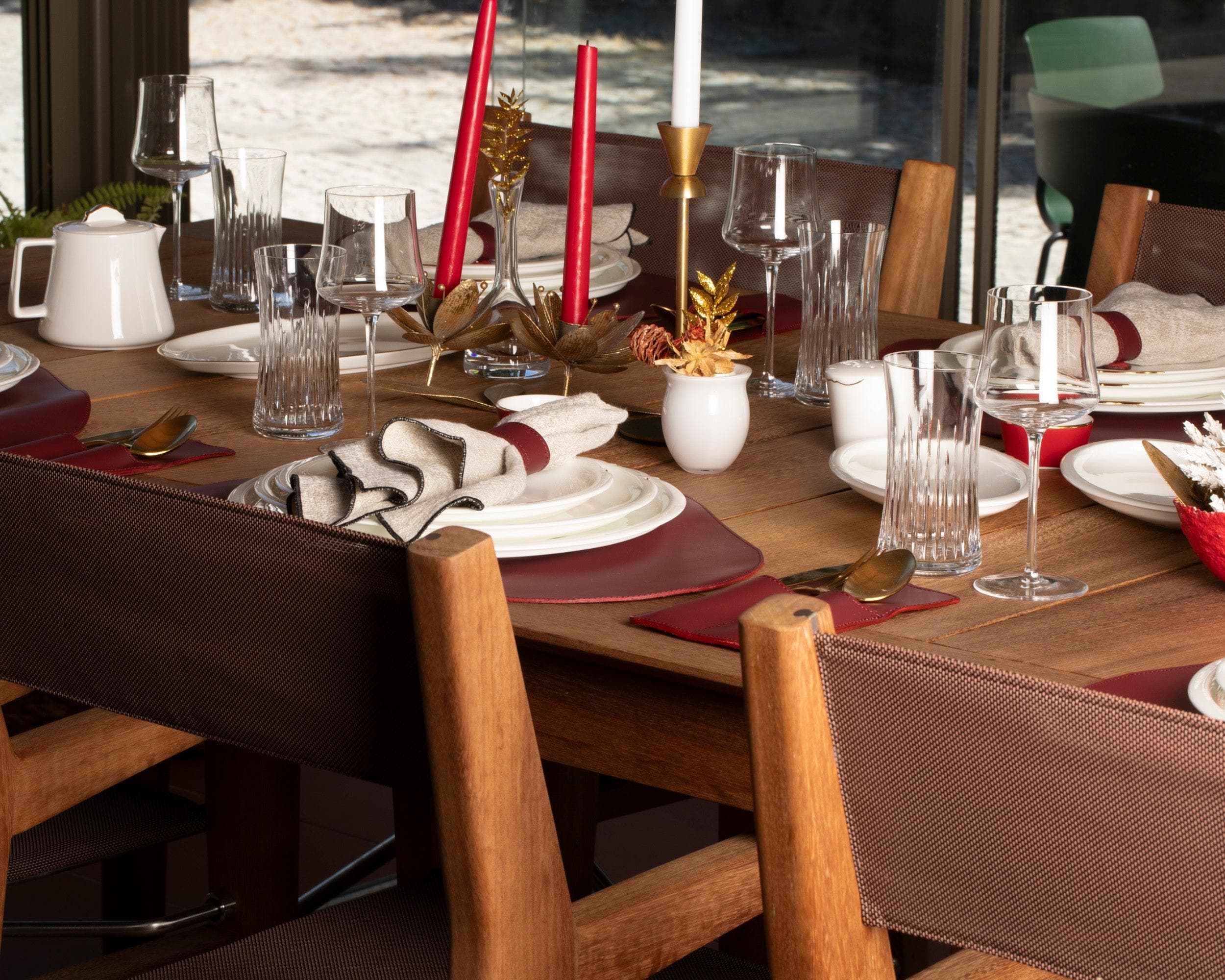 Velato Leather Place Mat Set Bordeaux Bouletta