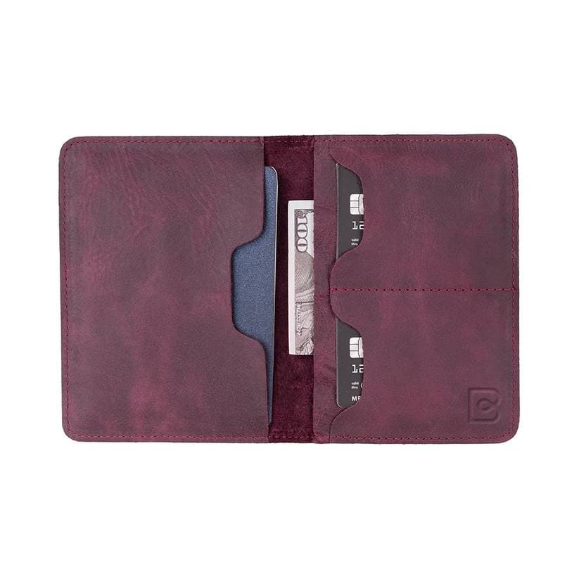 Viaggio Leather Passport Wallet Scarlet Red Bouletta