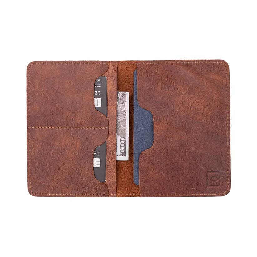 Viaggio Leather Passport Wallet Brown Bouletta