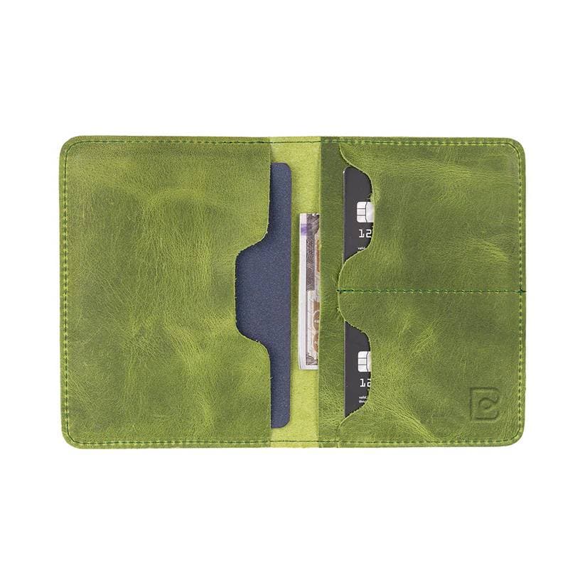 Viaggio Leather Passport Wallet Olive Bouletta
