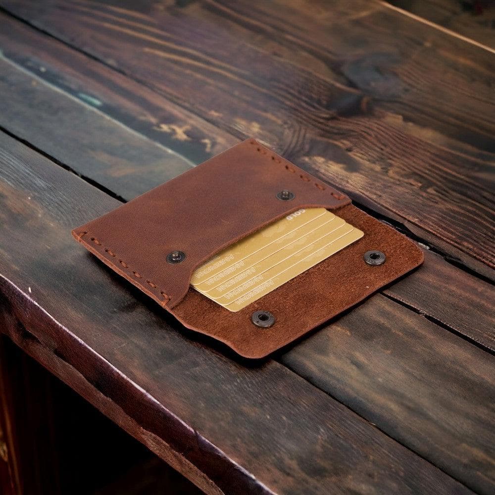 Vita Geniune Leather Card Holder Tiguan Brown Bouletta
