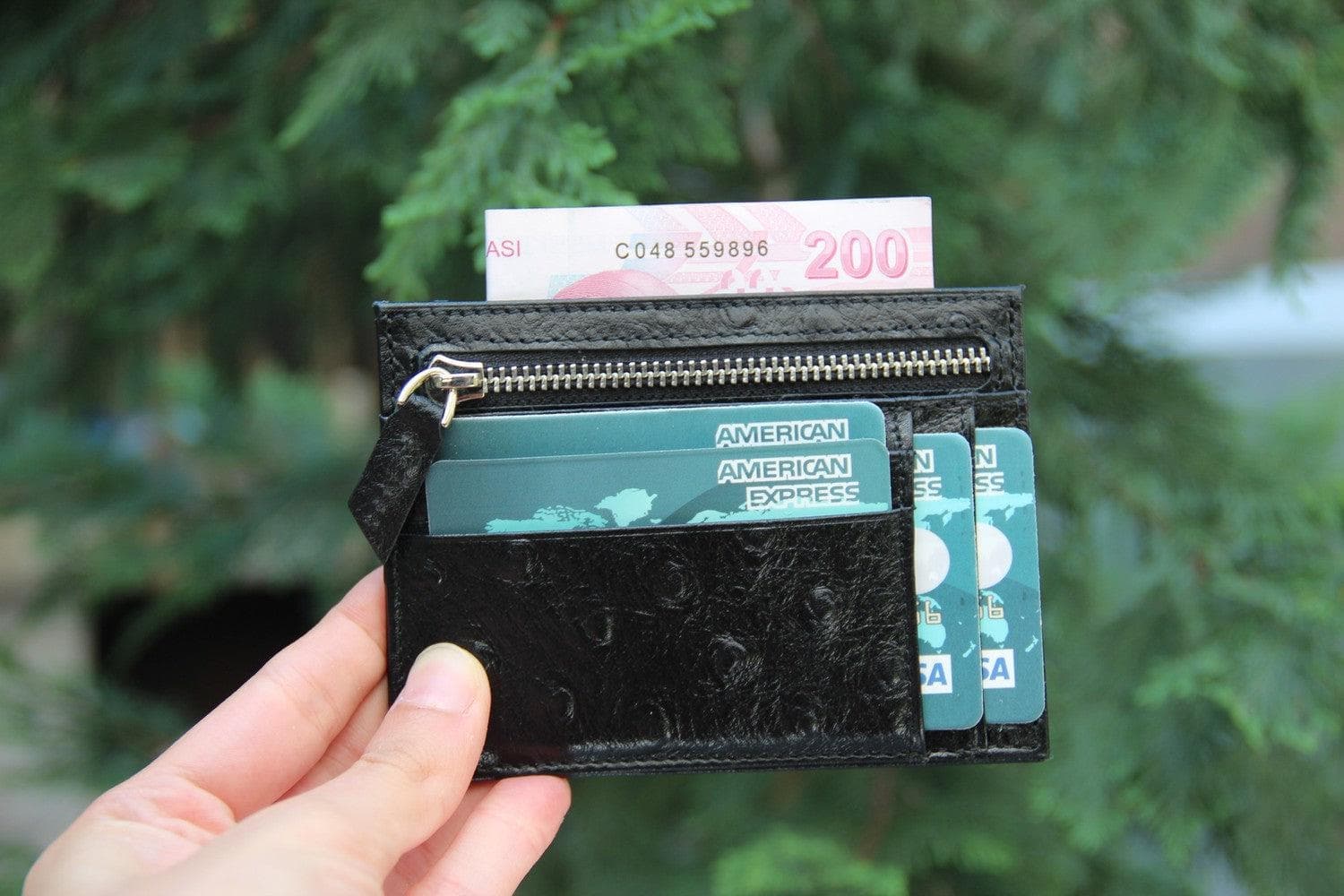 Zip Genuine Leather Card Holder Bouletta