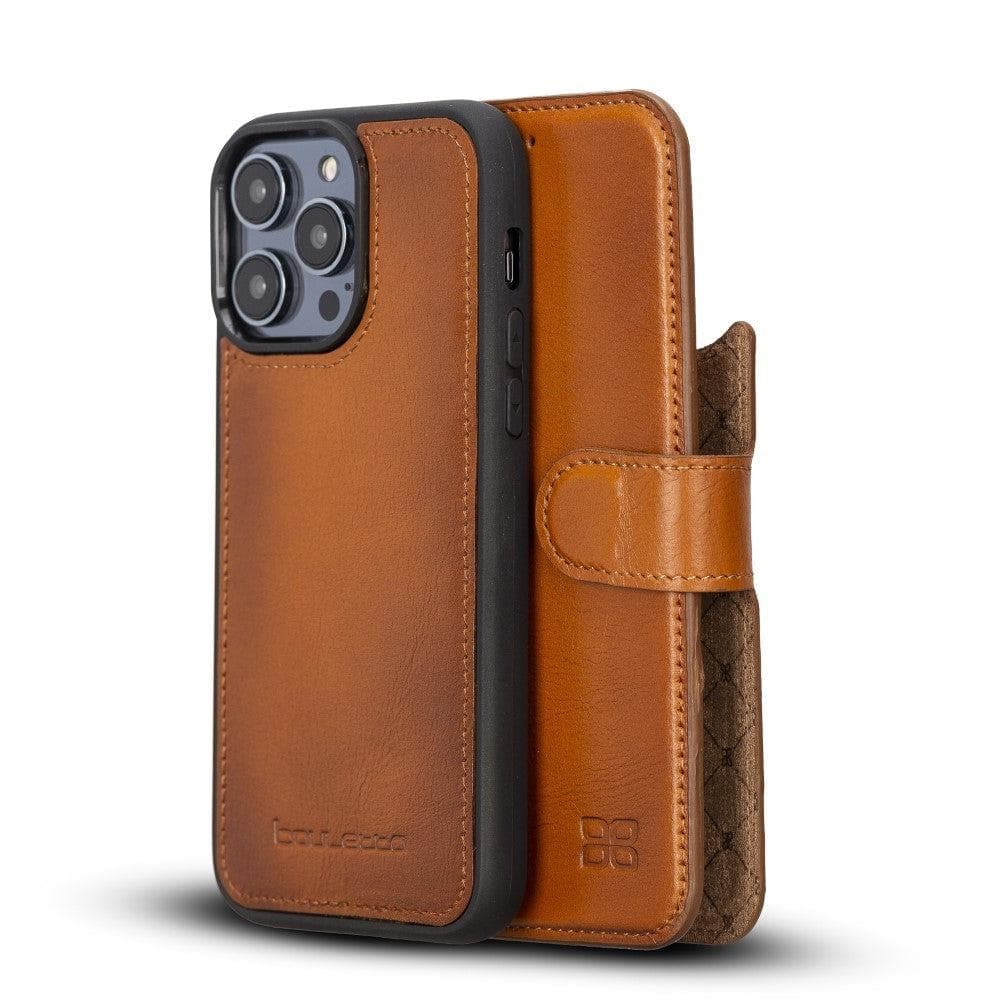 Bouletta iPhone 14 Series Detachable Leather Wallet Case Darker Color - MW