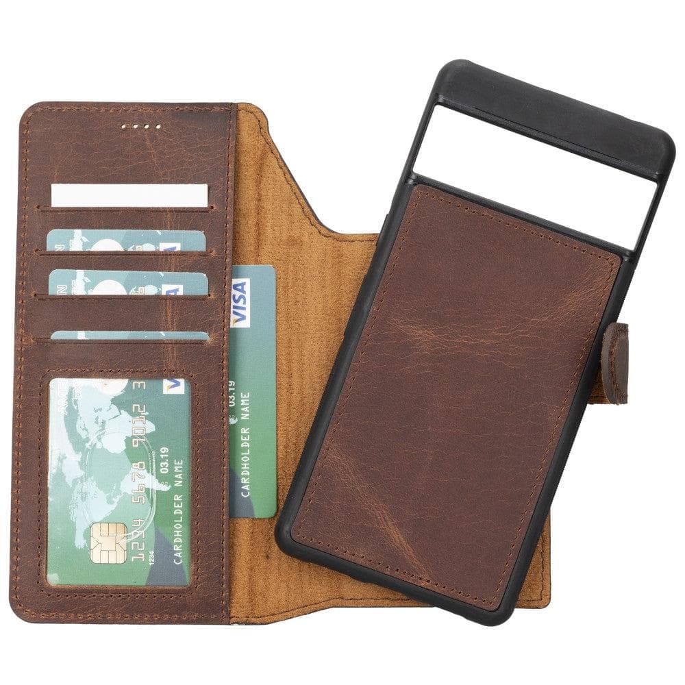 B2B - Google Pixel 7 Series Detachble Leather Magic Wallet Case Google Pixel 7 Pro / Brown Bouletta B2B