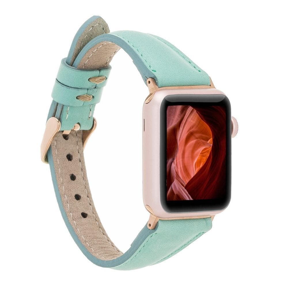 Leather Apple Watch Bands - Clasic Slim Style BRN7 Bouletta