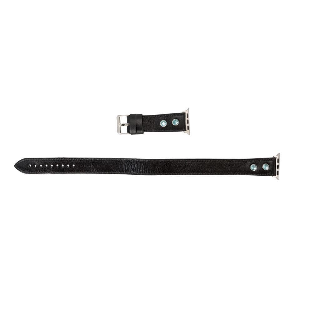 Leather Apple Watch Bands - DT Double Tour Solitare Diamond Style RST1 Bouletta