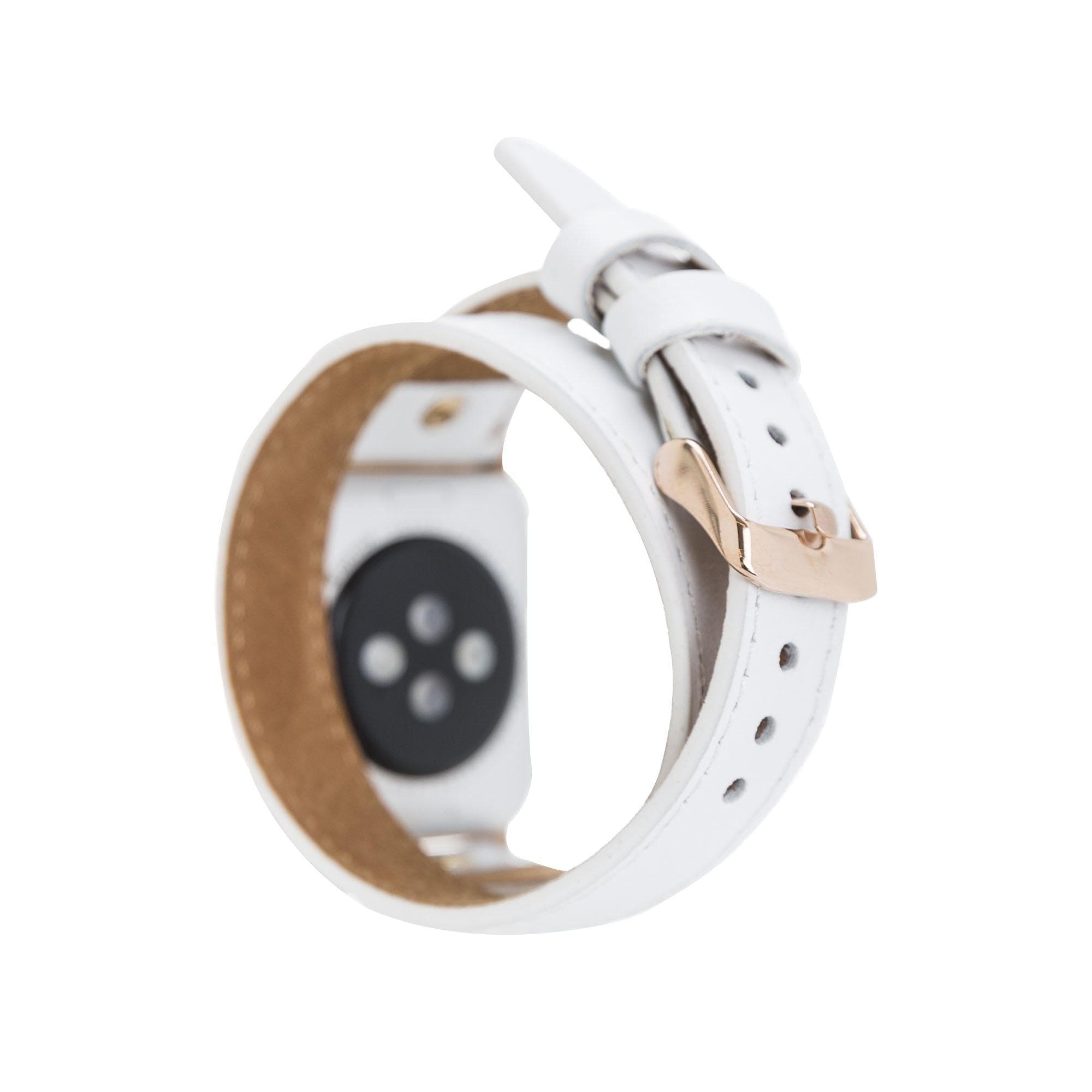 Leather Apple Watch Bands - DTS Double Tour Slim Hector Gold Trok Style Bouletta