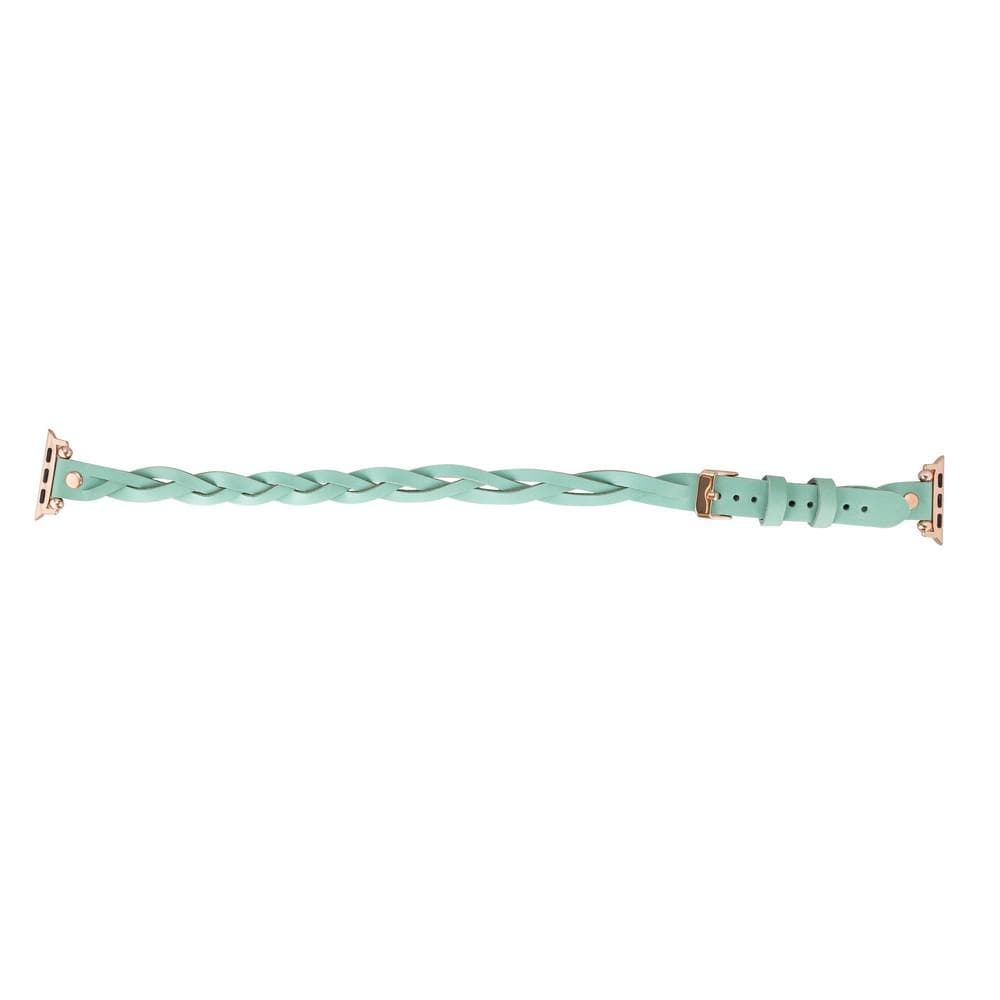 Leather Apple Watch Bands - Ferro Braided DT Peggy Rose Gold Trok Style Bouletta