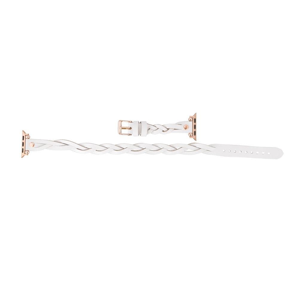 Leather Apple Watch Bands - Ferro Braided DT Peggy Rose Gold Trok Style Bouletta