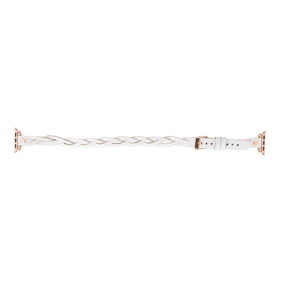 Leather Apple Watch Bands - Ferro Braided DT Peggy Rose Gold Trok Style Bouletta