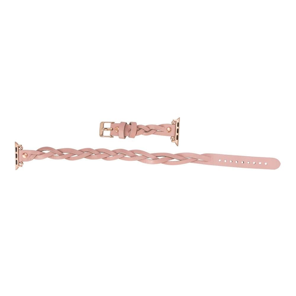 Leather Apple Watch Bands - Ferro Braided DT Peggy Rose Gold Trok Style Bouletta