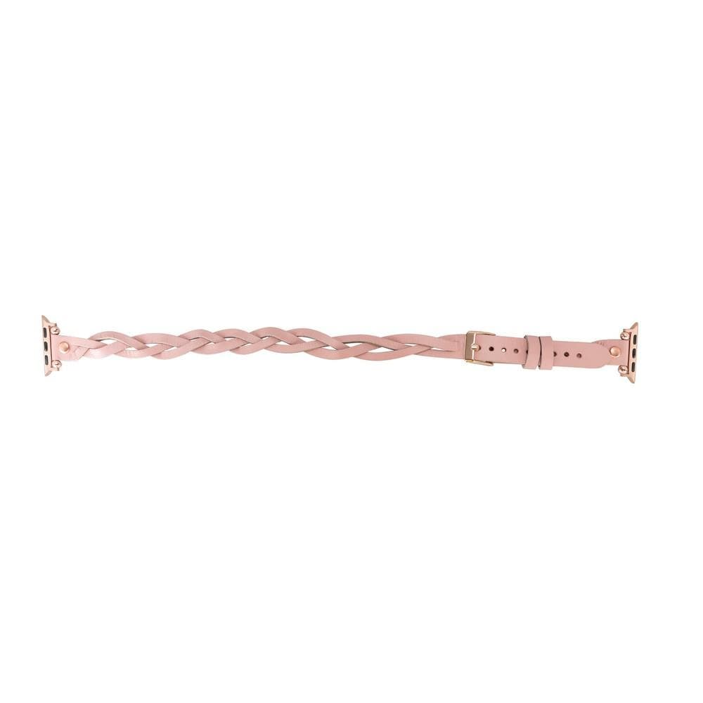 Leather Apple Watch Bands - Ferro Braided DT Peggy Rose Gold Trok Style Bouletta