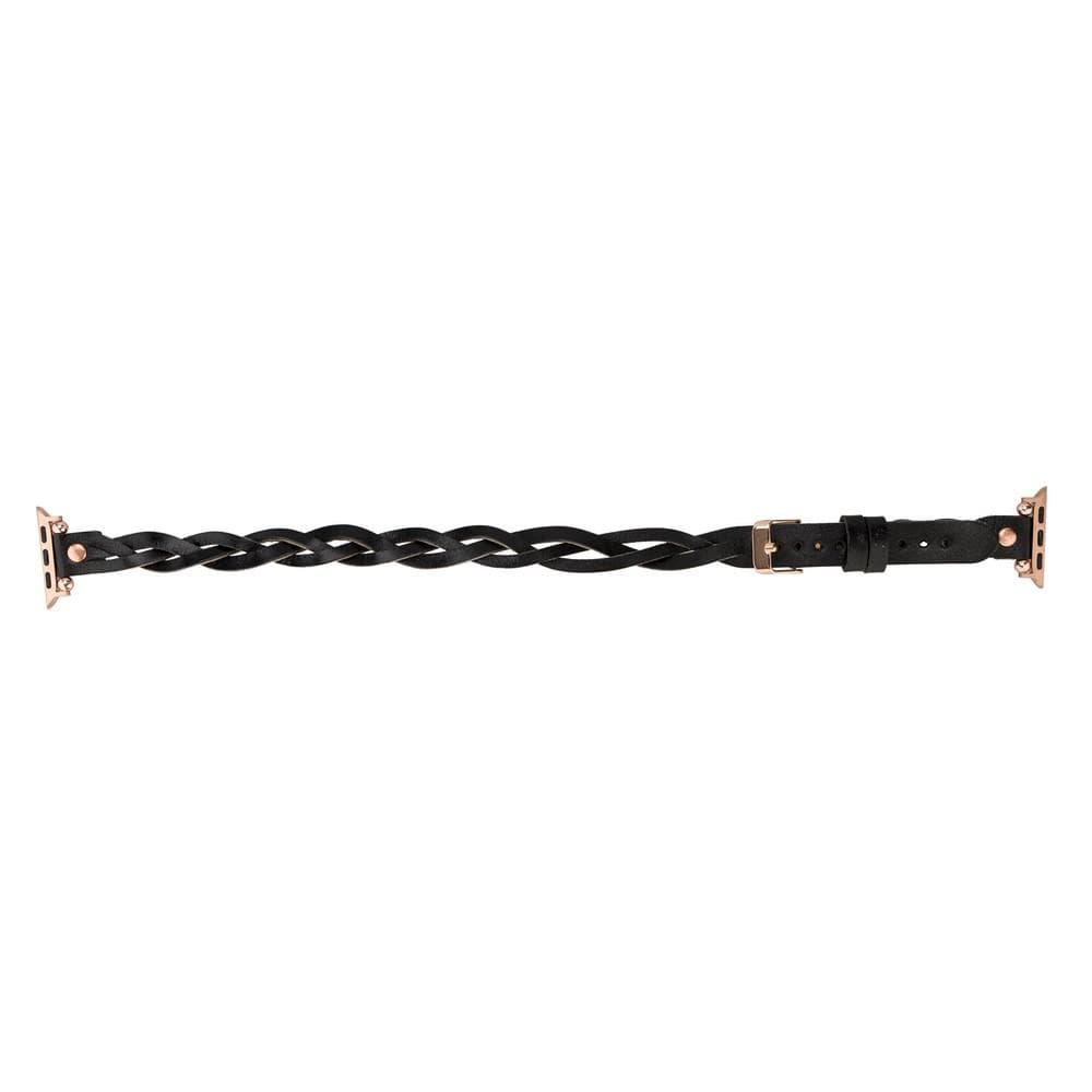 Leather Apple Watch Bands - Ferro Braided DT Peggy Rose Gold Trok Style Bouletta