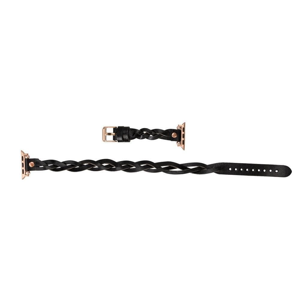 Leather Apple Watch Bands - Ferro Braided DT Peggy Rose Gold Trok Style Bouletta