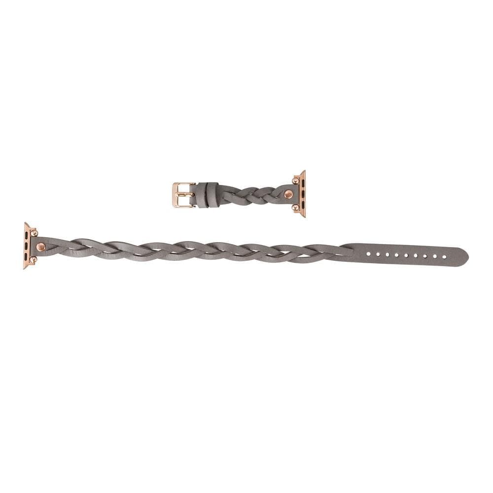 Leather Apple Watch Bands - Ferro Braided DT Peggy Rose Gold Trok Style Bouletta
