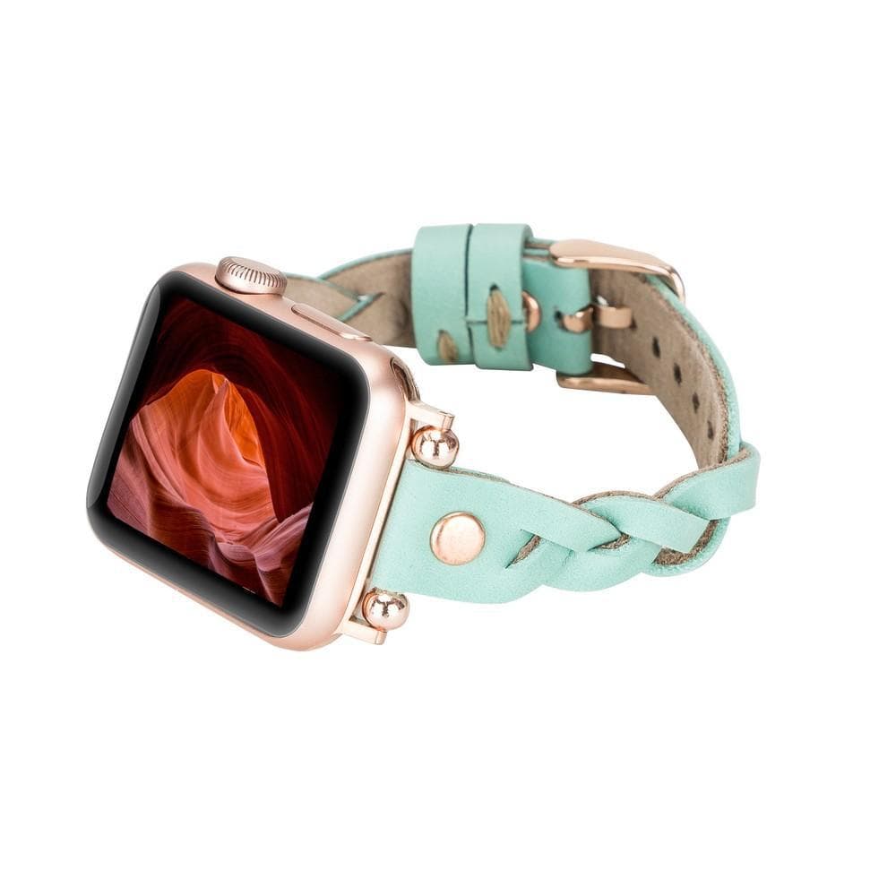 Leather Apple Watch Bands - Ferro Braided Wanda Rose Gold Trok Style Bouletta