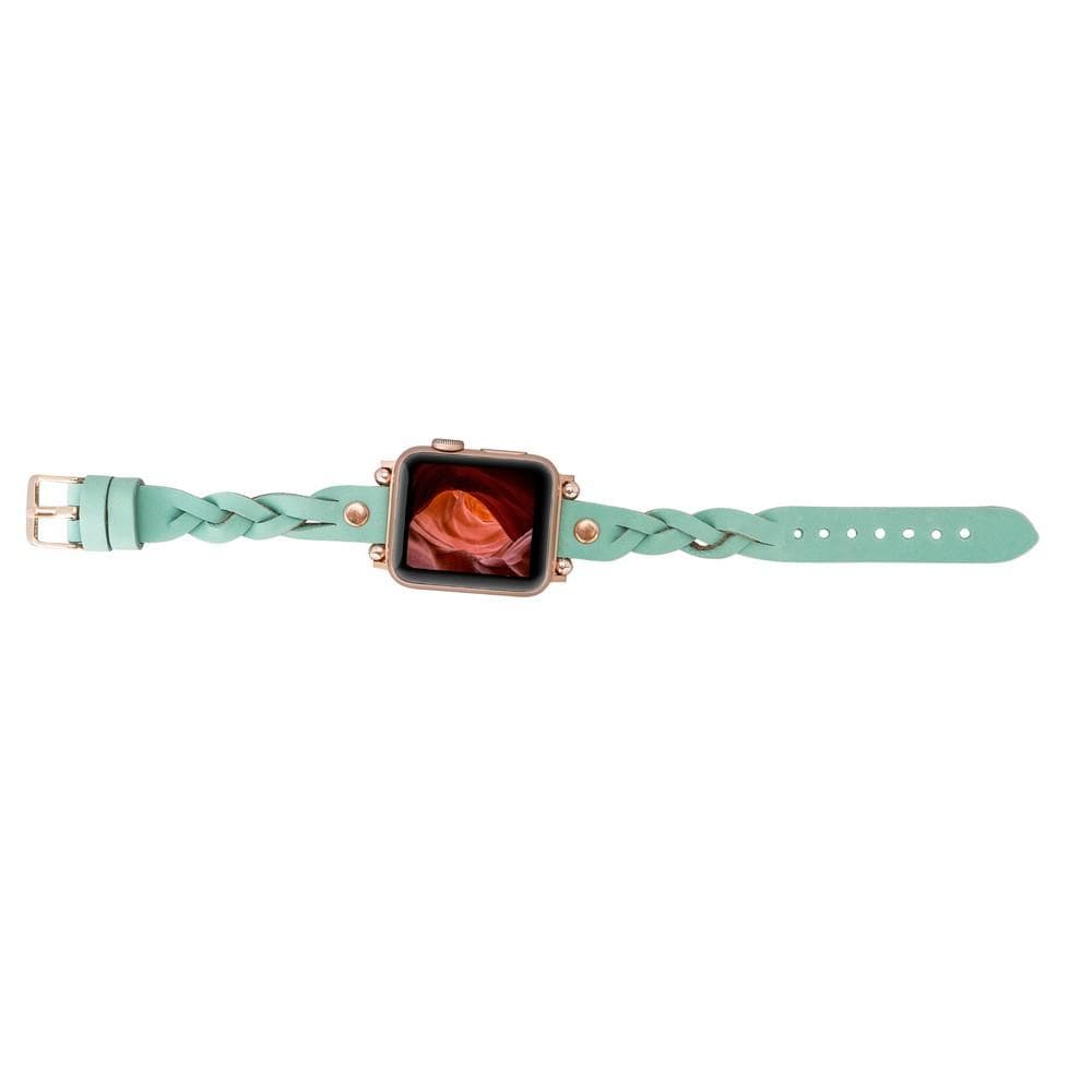 Leather Apple Watch Bands - Ferro Braided Wanda Rose Gold Trok Style Bouletta