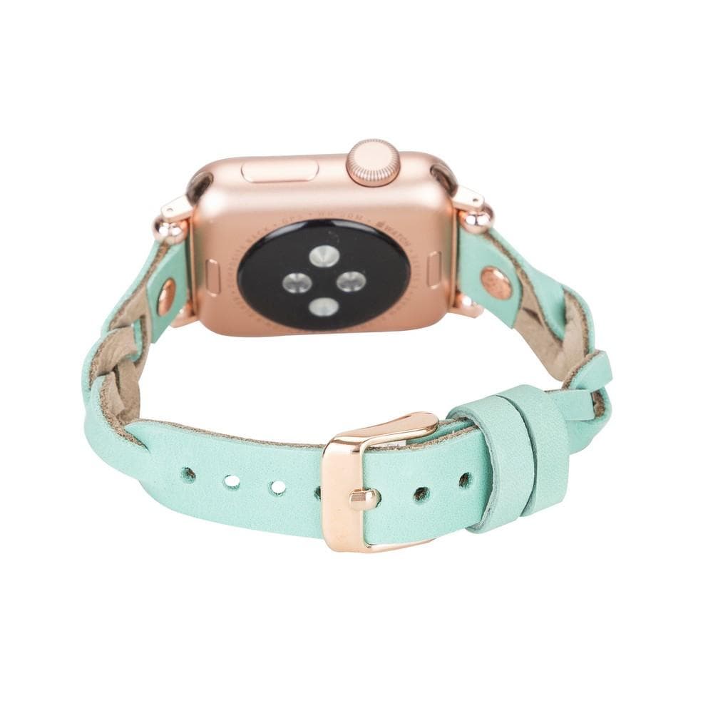 Leather Apple Watch Bands - Ferro Braided Wanda Rose Gold Trok Style Bouletta