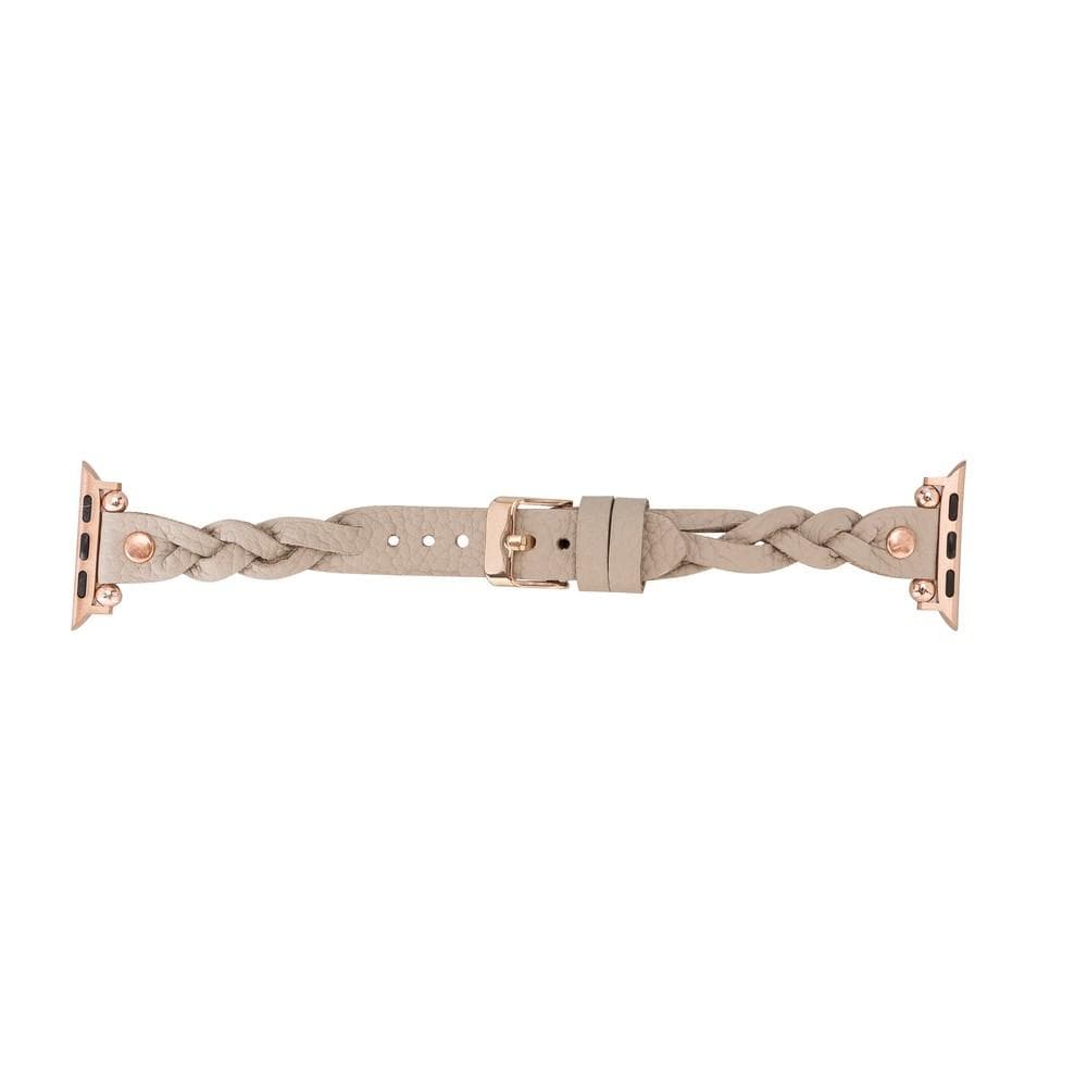Leather Apple Watch Bands - Ferro Braided Wanda Rose Gold Trok Style Bouletta