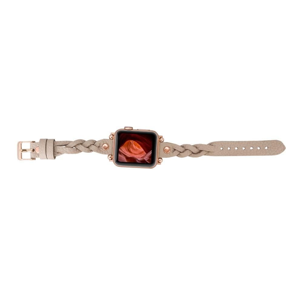 Leather Apple Watch Bands - Ferro Braided Wanda Rose Gold Trok Style Bouletta