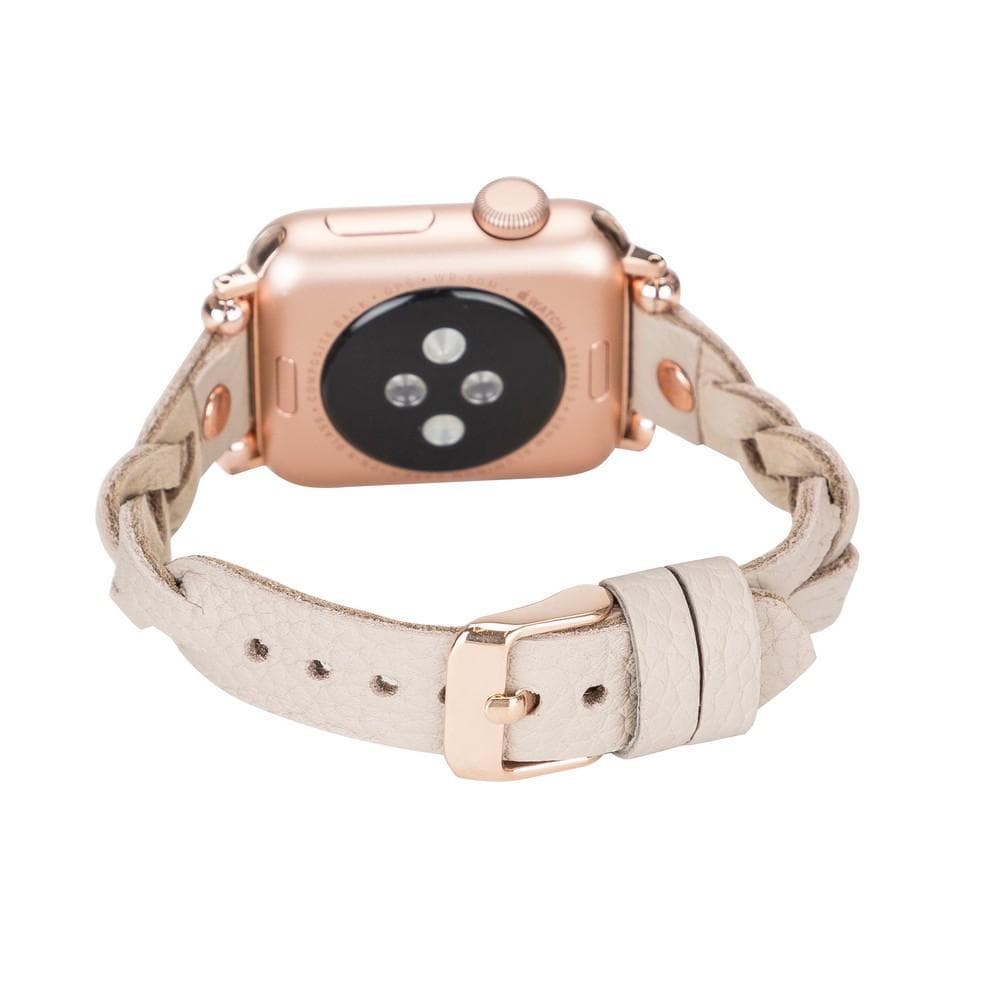 Leather Apple Watch Bands - Ferro Braided Wanda Rose Gold Trok Style Bouletta