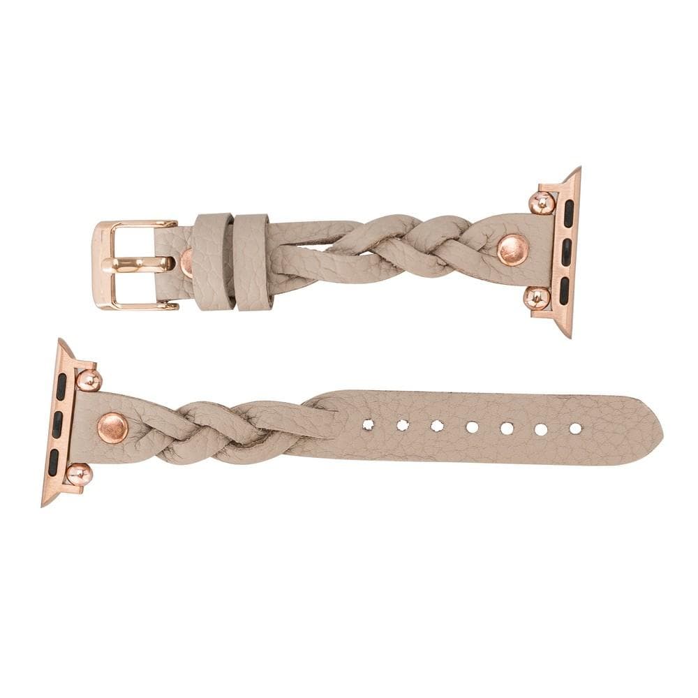 Leather Apple Watch Bands - Ferro Braided Wanda Rose Gold Trok Style Bouletta