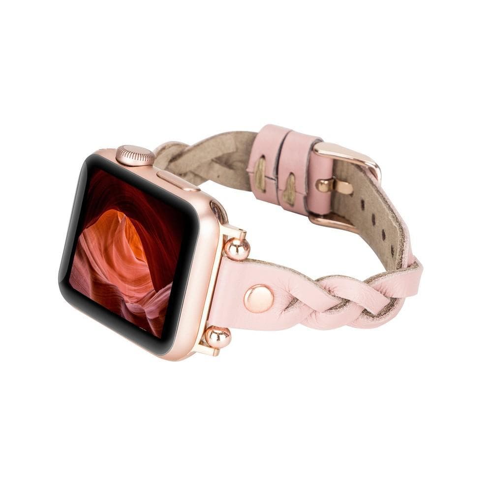 Leather Apple Watch Bands - Ferro Braided Wanda Rose Gold Trok Style Bouletta