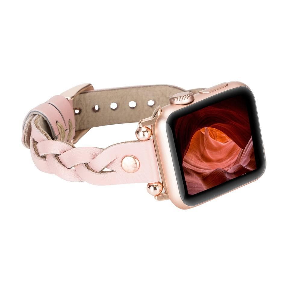 Leather Apple Watch Bands - Ferro Braided Wanda Rose Gold Trok Style NU2 Bouletta