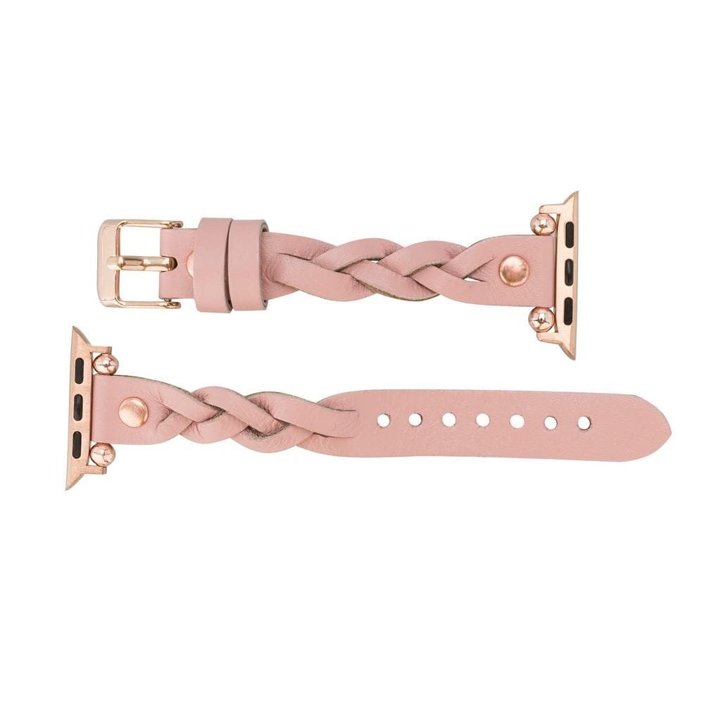 Leather Apple Watch Bands - Ferro Braided Wanda Rose Gold Trok Style Bouletta