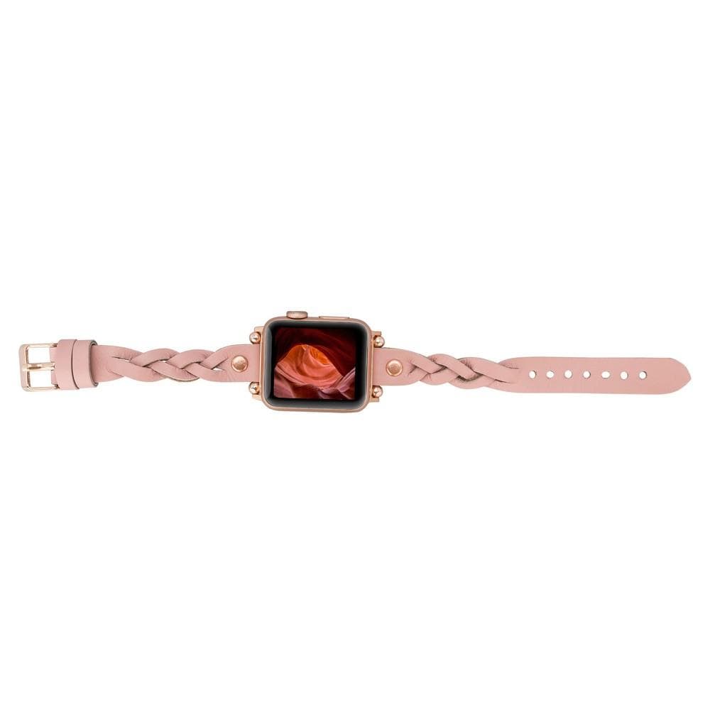 Leather Apple Watch Bands - Ferro Braided Wanda Rose Gold Trok Style Bouletta