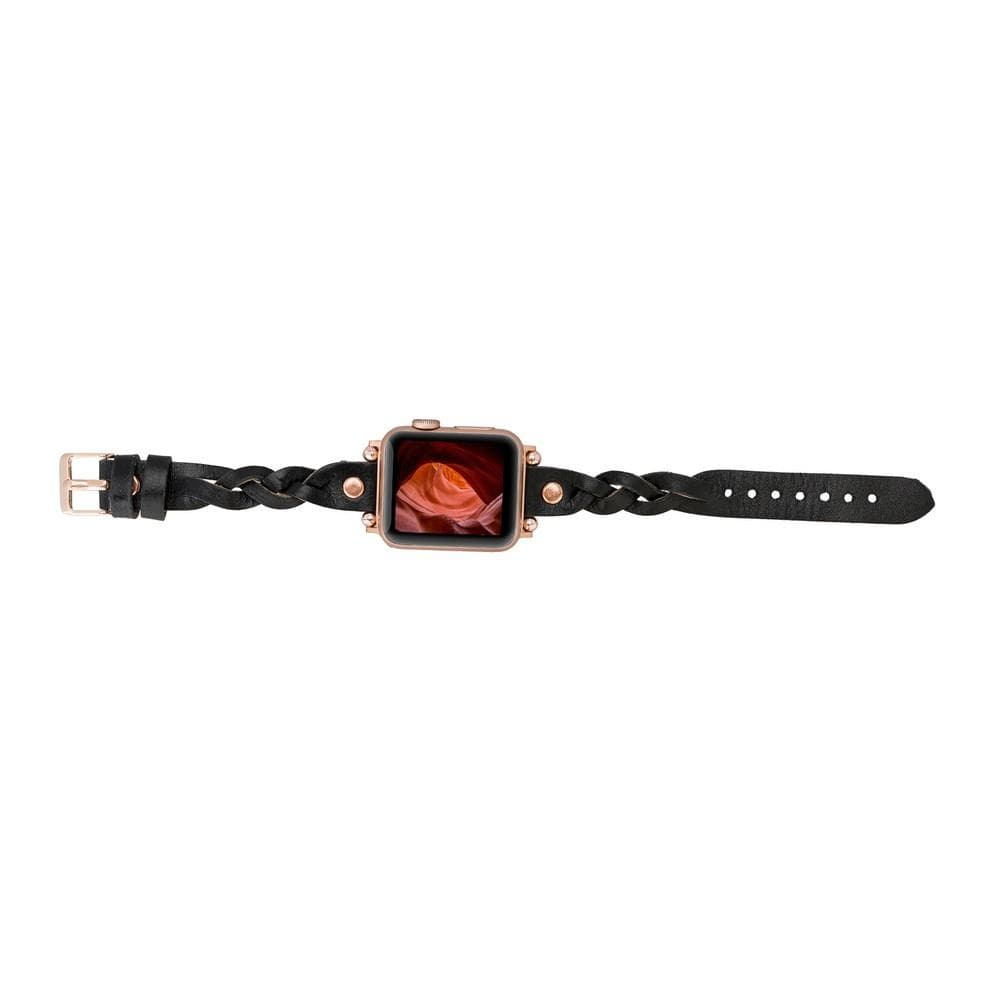 Leather Apple Watch Bands - Ferro Braided Wanda Rose Gold Trok Style Bouletta