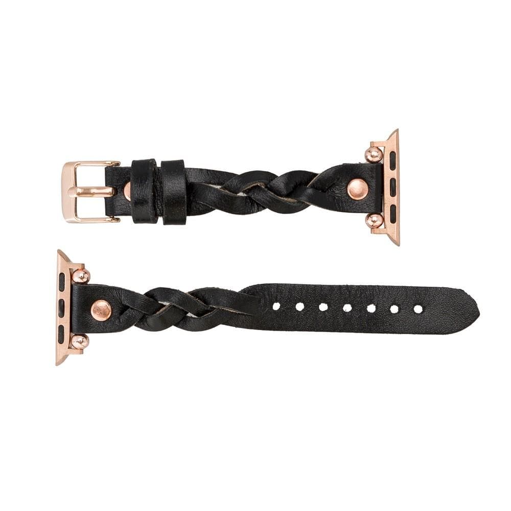 Leather Apple Watch Bands - Ferro Braided Wanda Rose Gold Trok Style Bouletta