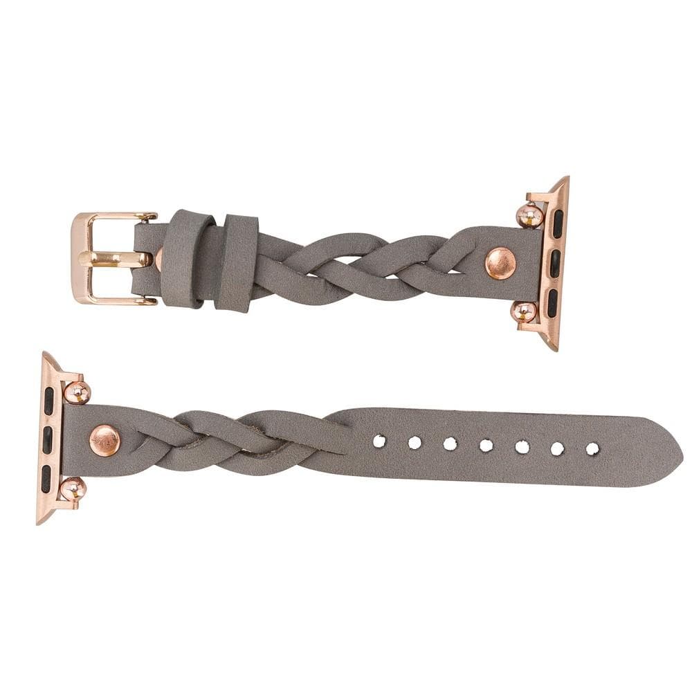 Leather Apple Watch Bands - Ferro Braided Wanda Rose Gold Trok Style Bouletta