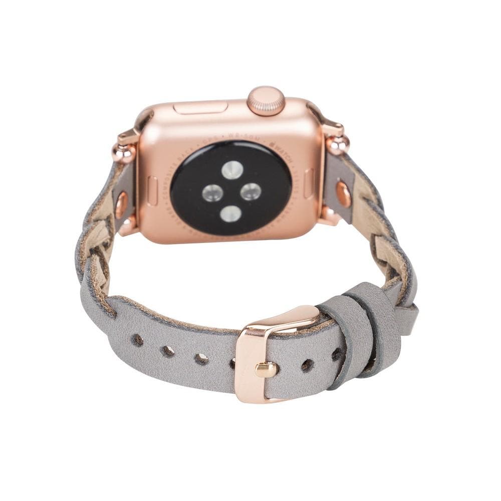 Leather Apple Watch Bands - Ferro Braided Wanda Rose Gold Trok Style Bouletta