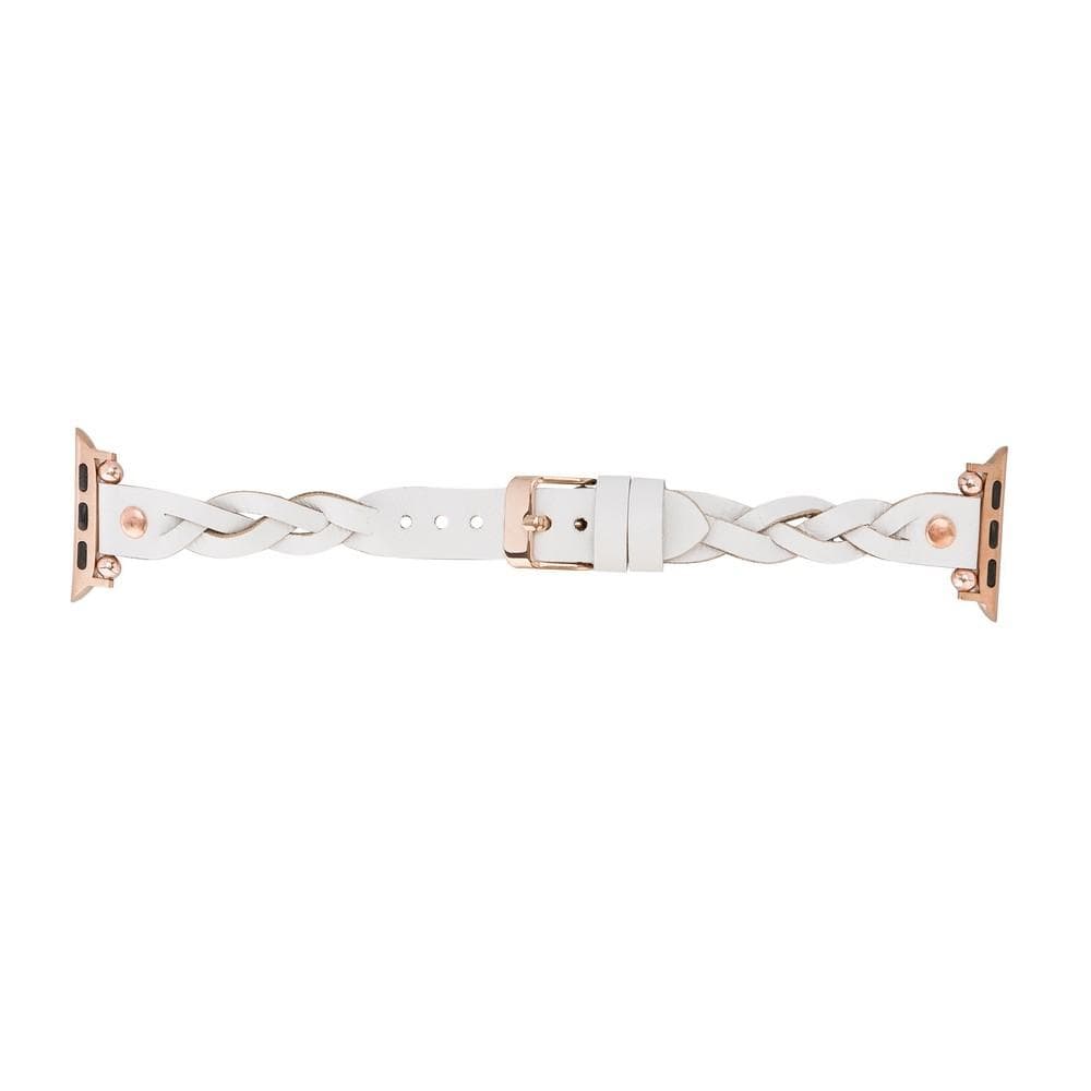 Leather Apple Watch Bands - Ferro Braided Wanda Rose Gold Trok Style Bouletta