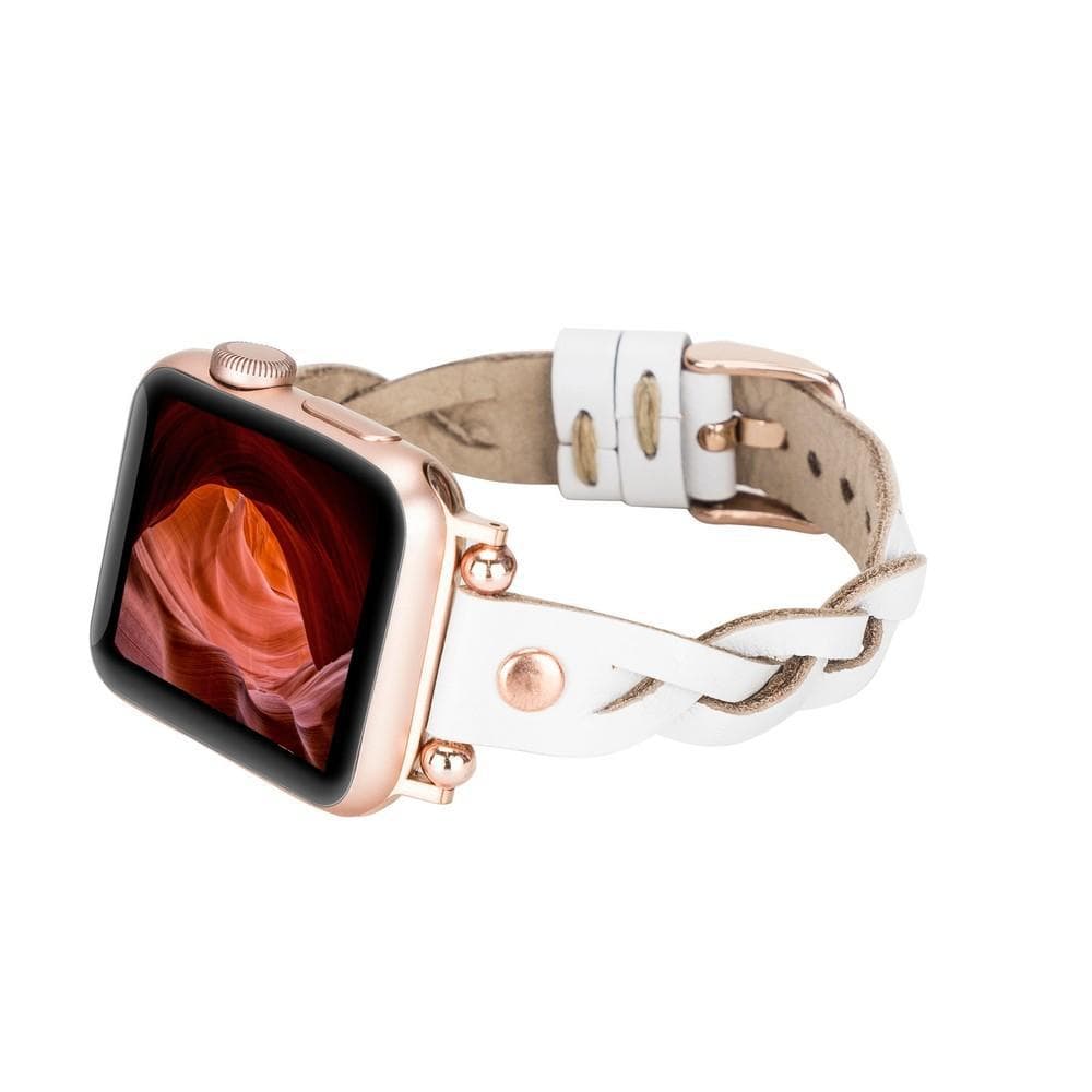 Leather Apple Watch Bands - Ferro Braided Wanda Rose Gold Trok Style Bouletta
