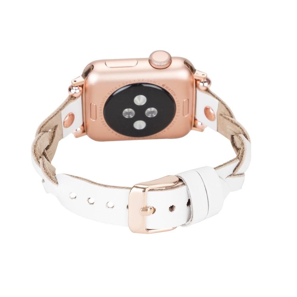 Leather Apple Watch Bands - Ferro Braided Wanda Rose Gold Trok Style Bouletta