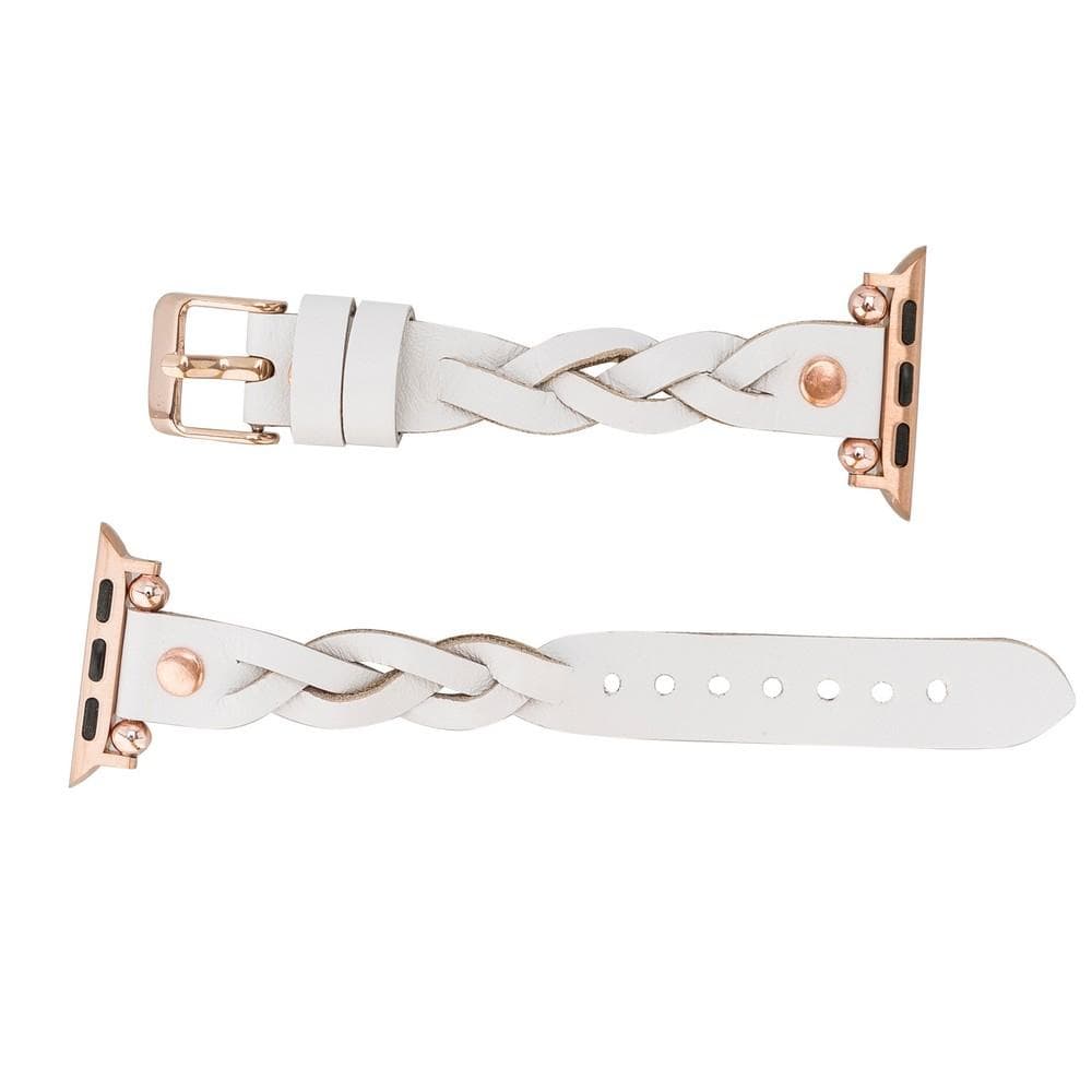 Leather Apple Watch Bands - Ferro Braided Wanda Rose Gold Trok Style Bouletta