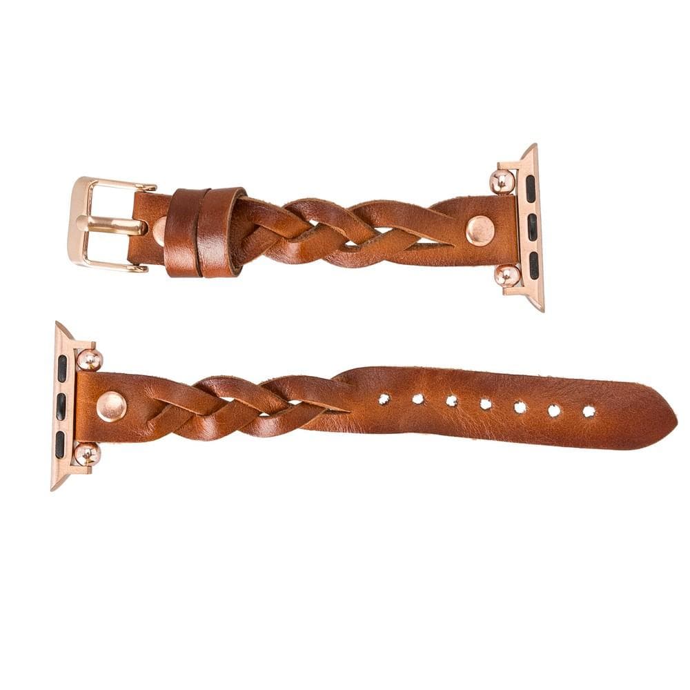 Leather Apple Watch Bands - Ferro Braided Wanda Rose Gold Trok Style Bouletta