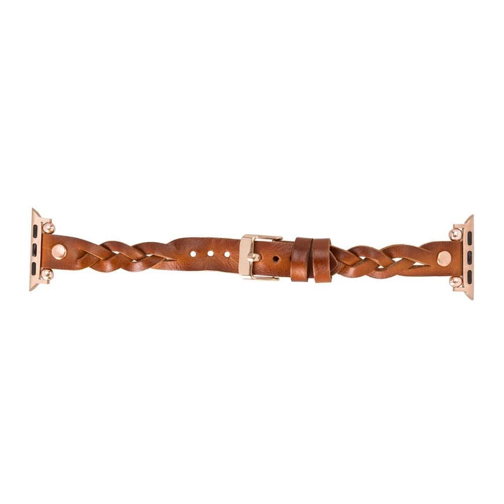 Leather Apple Watch Bands - Ferro Braided Wanda Rose Gold Trok Style Bouletta