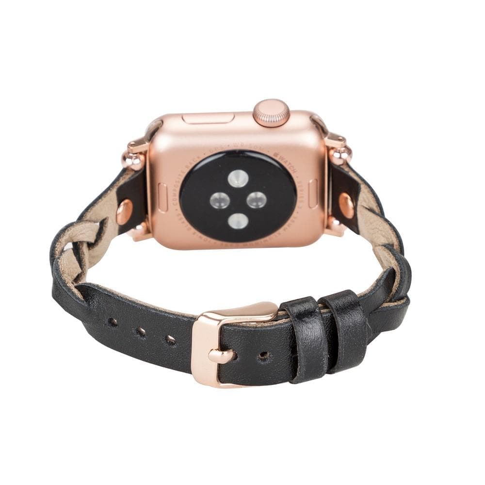 Leather Apple Watch Bands - Ferro Braided Wanda Rose Gold Trok Style Bouletta