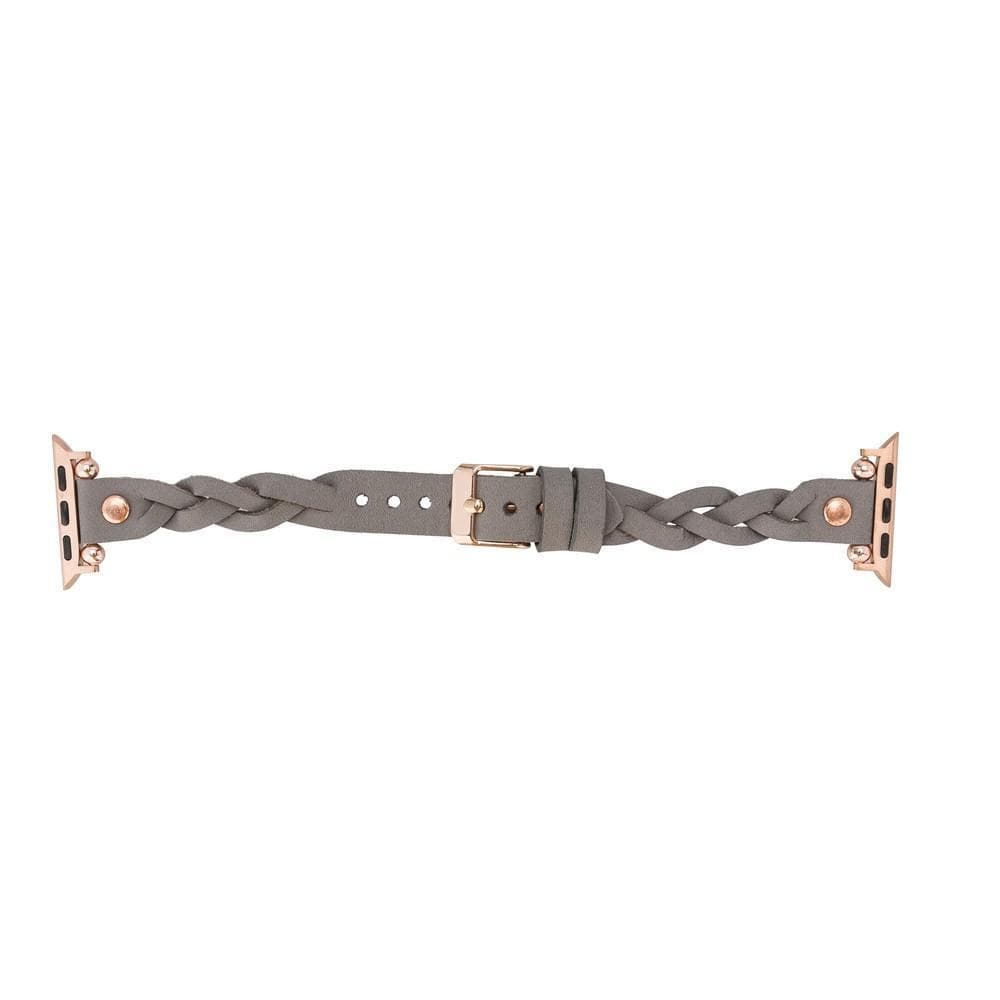 Leather Apple Watch Bands - Ferro Braided Wanda Rose Gold Trok Style Bouletta