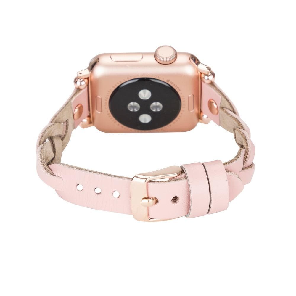 Leather Apple Watch Bands - Ferro Braided Wanda Rose Gold Trok Style Bouletta
