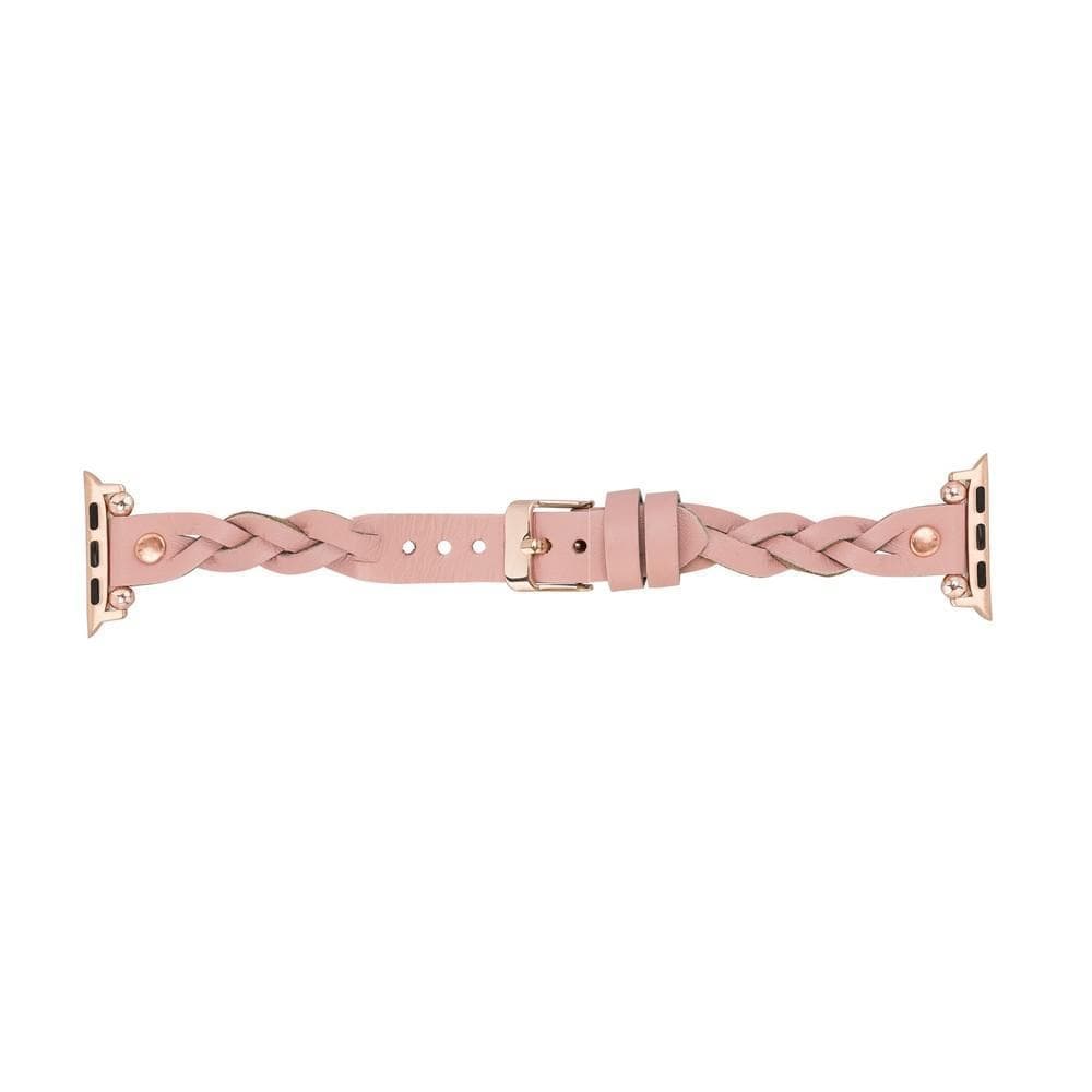 Leather Apple Watch Bands - Ferro Braided Wanda Rose Gold Trok Style Bouletta