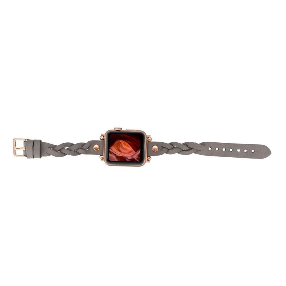 Leather Apple Watch Bands - Ferro Braided Wanda Rose Gold Trok Style Bouletta